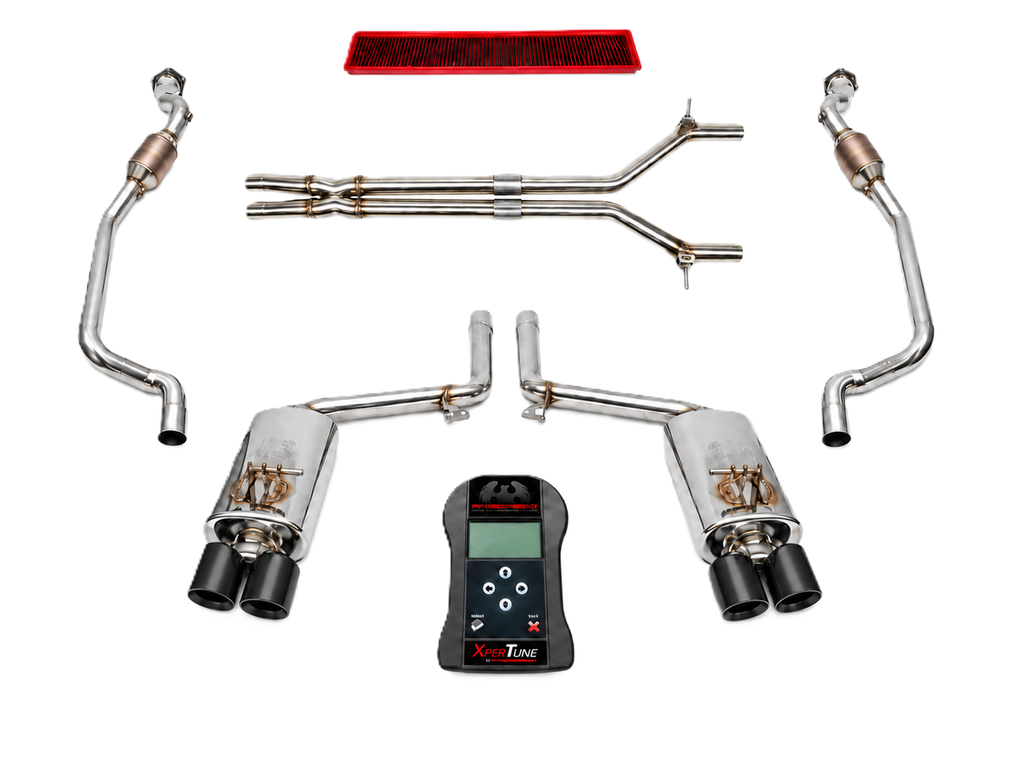 Fabspeed Exhaust Performance Package, Satin Black WITH ECU Upgrade. Porsche 970 Panamera Turbo / Turbo S (2010-2016) - 97004420015 - FS.POR.970T.SC, FS.POR.970T.XP, FB582/20, FS.POR.970T.ET, FS.POR.970T.MAXB